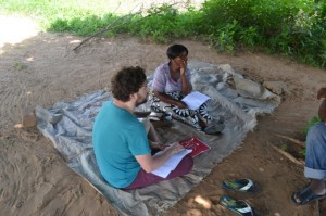 Talking to woman from Kabiobio